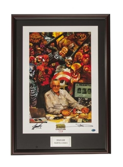 Stan Lee Signed and Framed Limited Lithograph (PSA/DNA)